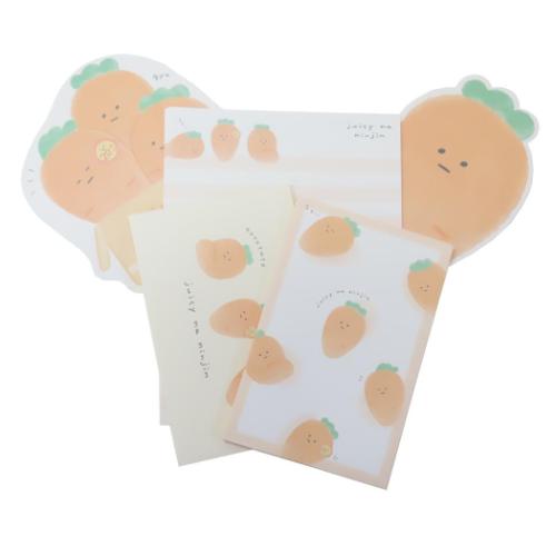 レターセット ジューシーなおやさい ダイカットキャラレター にんじん