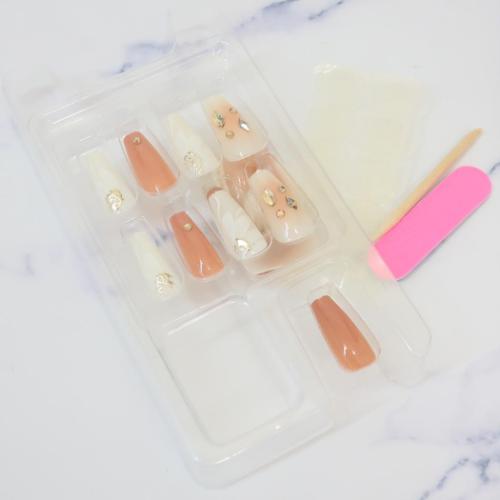 コスメ雑貨 ネイルチップロングスクエアタイプ APRICOT カミオジャパン