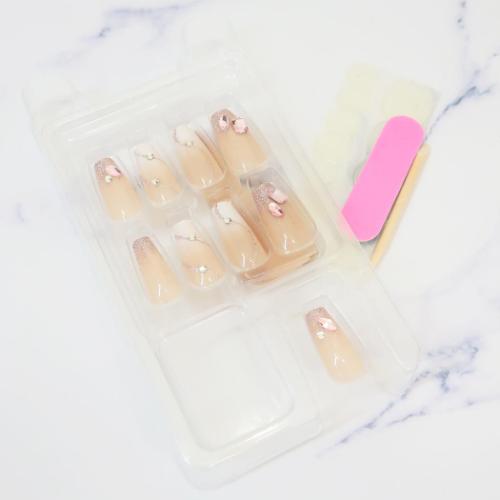 コスメ雑貨 ネイルチップロングスクエアタイプ GLITTER LINE カミオジャパン ネイルアート 付け爪
