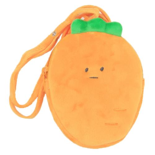 移動ポケット ジューシーなにんじんとなかまたち ダイカットどこでもポッケ にんじん カミオジャパン クリップポーチ ショルダーひもつき