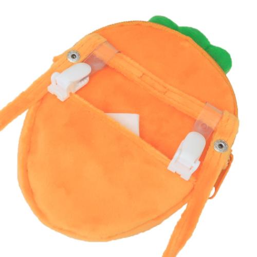 移動ポケット ジューシーなにんじんとなかまたち ダイカットどこでもポッケ にんじん カミオジャパン クリップポーチ ショルダーひもつき