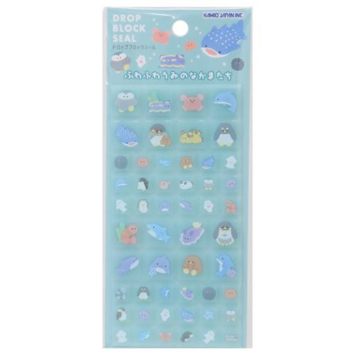シールシート ドロップブロックシール ふわふわうみのなかまたち