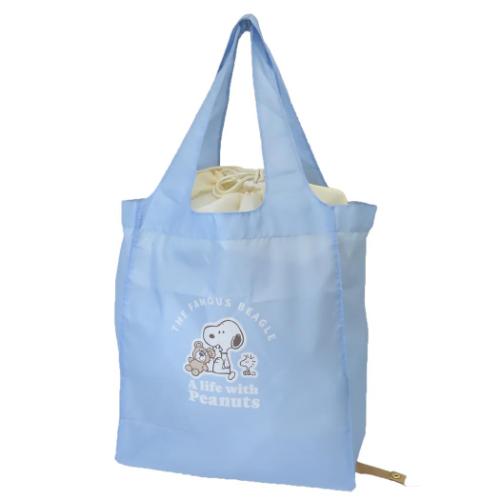 スヌーピー グッズ ショッピングバッグ キャラクター ワイド底板付きエコバッグ スヌーピーとくま
