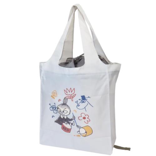 ムーミン 北欧 キャラクター ショッピングバッグ ワイド底板付きエコバッグ らくがき
