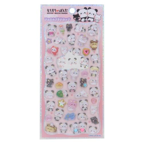 もちもちぱんだ ストーン付きジュエルプチドロップステッカー シールシート かわいい