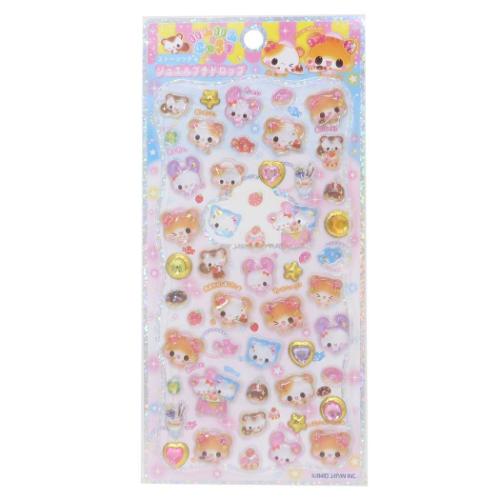 シールシート ストーン付きジュエルプチドロップステッカー ハムハム