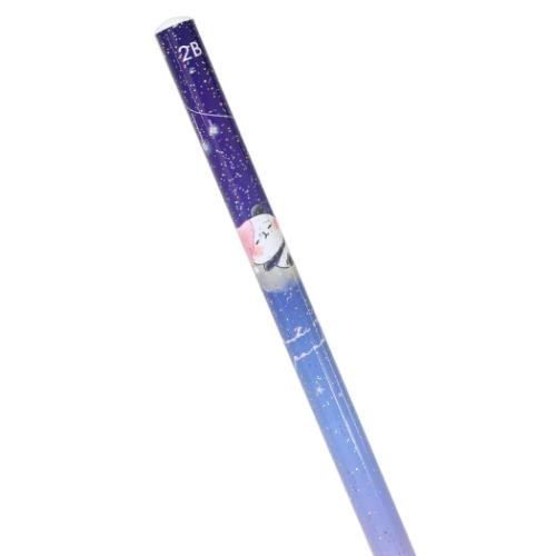 鉛筆 ラメ入りえんぴつ 2B 丸軸 もちもちぱんだ 月