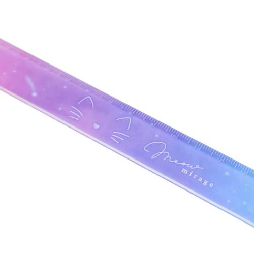 スリム17cm定規 ものさし ミャウミラージュ カミオジャパン 新学期準備文具 かわいい
