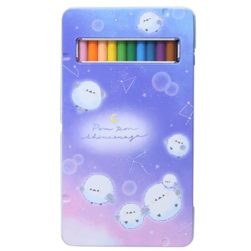 色鉛筆 缶ケース入り12色いろえんぴつ ぽんぽんシマエナガ