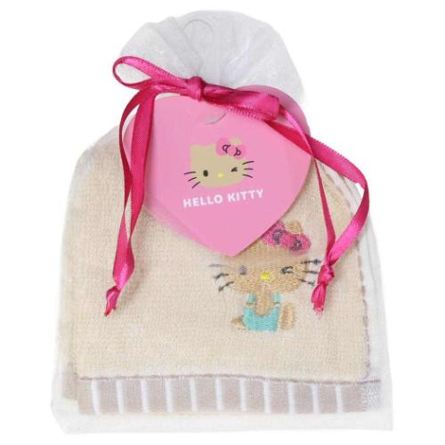 ハローキティ サンリオ キャラクター ミニタオル 巾着入りタオル