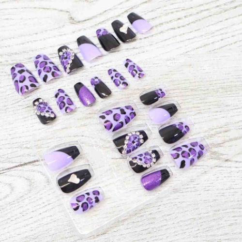 コスメ雑貨 GYARU mee ネイルチップ PURPLE LEOPA ネイルアート 付け爪 かわいい