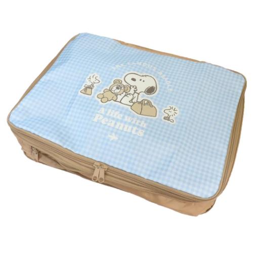 スヌーピー キャラクター トラベルポーチ 圧縮ポーチL スヌーピーとくま ピーナッツ