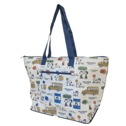 スヌーピー キャラクター 旅行かばん 折りたたみボストンバッグ PEANUTS STREET ピーナッツ