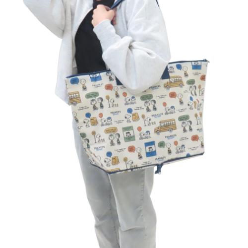 スヌーピー キャラクター 旅行かばん 折りたたみボストンバッグ PEANUTS STREET ピーナッツ