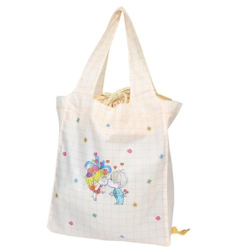 水森亜土 ショッピングバッグ ワイド底板付きエコバッグ ダイスキ カミオジャパン