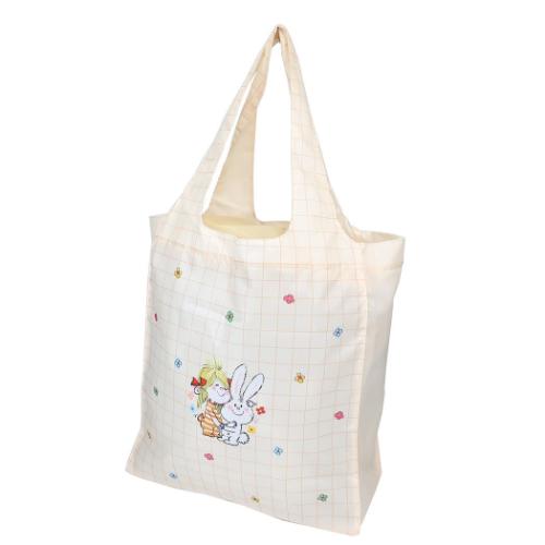 水森亜土 ショッピングバッグ ワイド底板付きエコバッグ ダイスキ カミオジャパン