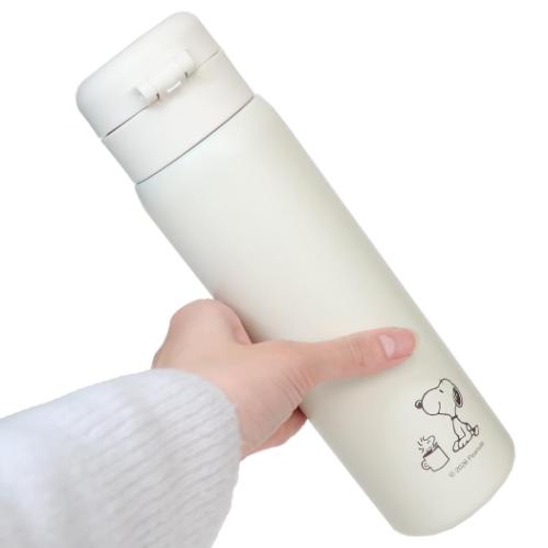 スヌーピー ピーナッツ キャラクター 保温保冷水筒 ワンプッシュステンレスボトル480ml