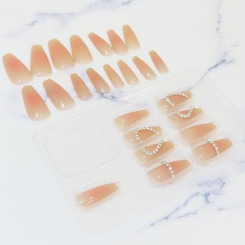 コスメ雑貨 ネイルチップ ロングスクエアタイプ HEART CHEEK カミオジャパン ネイルアート 付け爪