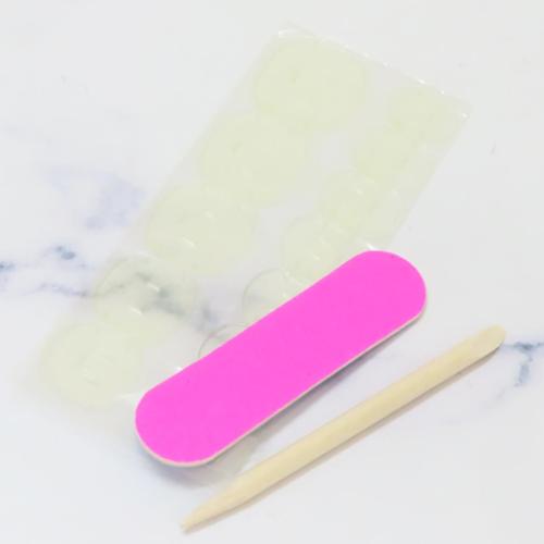 コスメ雑貨 ネイルチップ ロングスクエアタイプ PURPLE CHECK カミオジャパン ネイルアート 付け爪