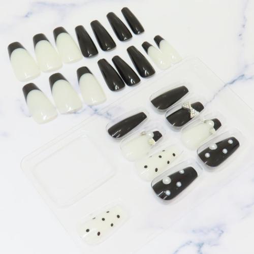 コスメ雑貨 ネイルチップ ロングスクエアタイプ PEARL DOT カミオジャパン