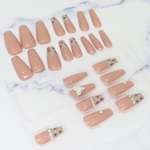 コスメ雑貨 ネイルチップ ロングスクエアタイプ TWEED PINK カミオジャパン