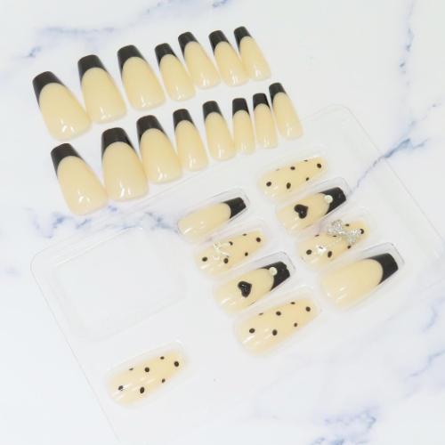 コスメ雑貨 ネイルチップ ロングスクエアタイプ RIBBON CHARM カミオジャパン ネイルアート 付け爪