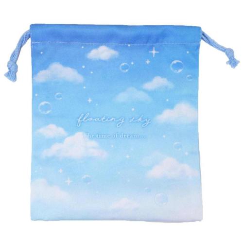 巾着袋 マチ付き巾着 きんちゃくポーチ floating sky カミオジャパン 新学期準備 かわいい