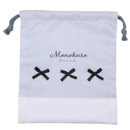 巾着袋 マチ付き巾着 きんちゃくポーチ blanoir リボン カミオジャパン 新学期準備 かわいい