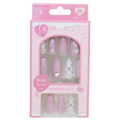 コスメ雑貨 推し色ネイルチップ ときめきピンク カミオジャパン ネイルアート 付け爪 推し活 おしゃれ