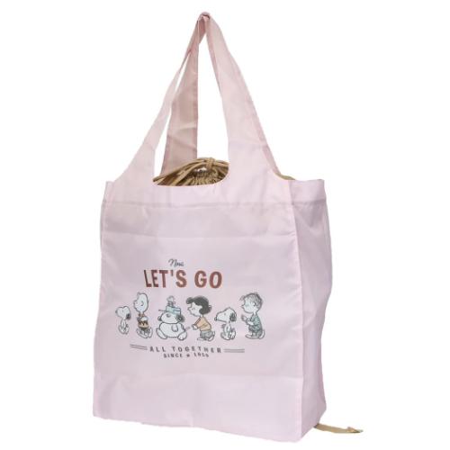 スヌーピー エコバッグ ワイド底板付エコバッグ てくてくピーナッツ ピーナッツ カミオジャパン