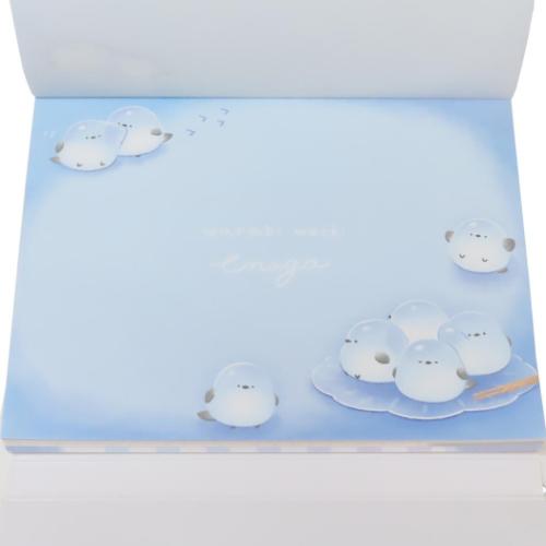 メモ帳 ダイカットカバー付きメモ わらびもちエナガ ずっとシマエナガ