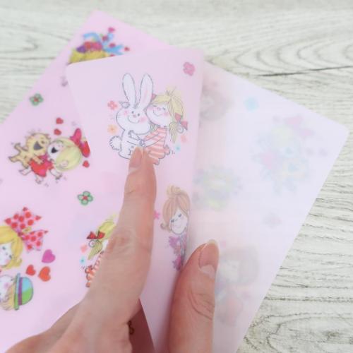 水森亜土 グッズ クリアフォルダー キャラクター A5仕切り付きファイル