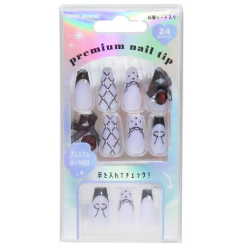 コスメ雑貨 プレミアムネイルチップ ロングスクエア lilac chain カミオジャパン