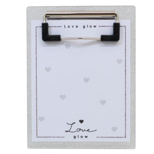 メモ帳 Love glow グリッターバインダーメモ シルバー カミオジャパン