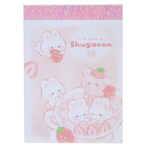 ミニ ミニメモ しゅがのん メモ帳 カミオジャパン いちごティー