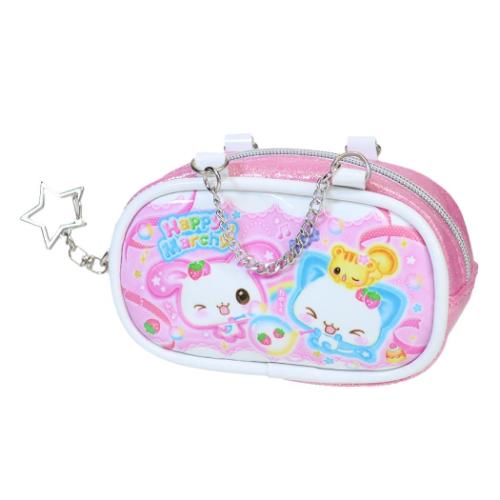 平成ファンシー ミニポーチ エナメルポーチキーホルダー Happy March カミオジャパン