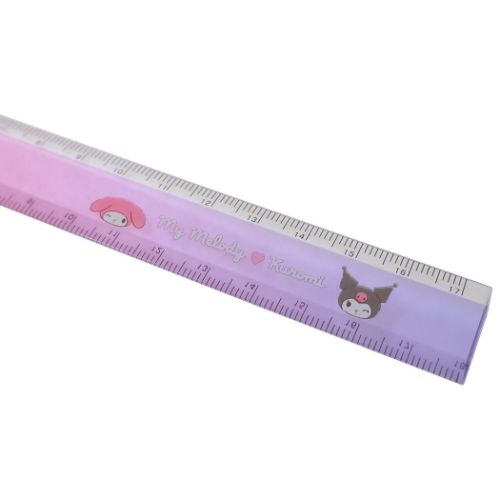 定規 マイメロディ＆クロミ ダブルサイド定規 パープル サンリオ カミオジャパン