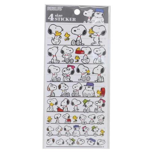 4SIZE STICKER シールシート スヌーピー ピーナッツ ファミリー カミオジャパン デコレーション 手帳デコ
