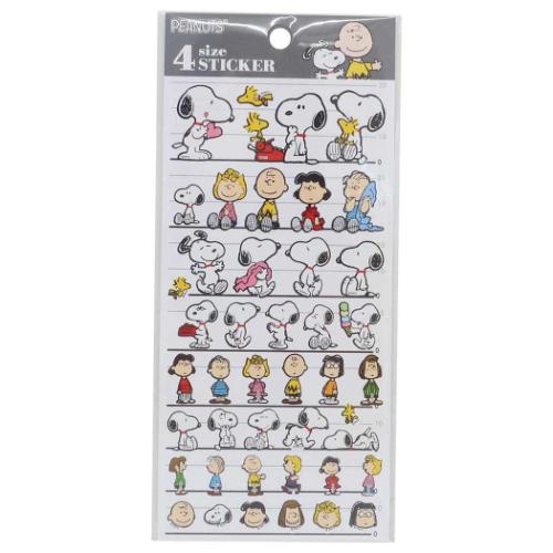 4SIZE STICKER シールシート スヌーピー フレンズ カミオジャパン ピーナッツ デコレーション 手帳デコ キャラクター