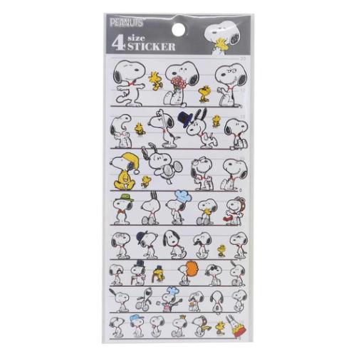 シールシート 4SIZE STICKER ファニーフェイス スヌーピー ピーナッツ カミオジャパン デコレーション 手帳デコ キャラクター