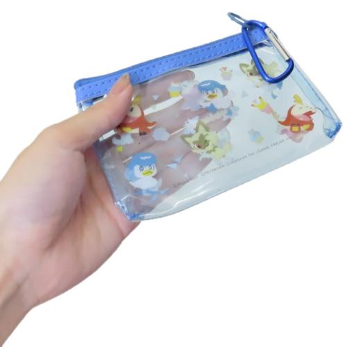 カラビナ付きミニポーチ クリアポーチ ポケモン ポケットモンスター ニャオハ ホゲータ クワッス カミオジャパン 小物入れ