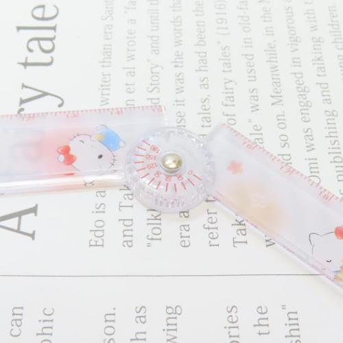 ハローキティ ものさし 分度器付き折りたたみ定規 サンリオ カミオジャパン 新学期準備文具