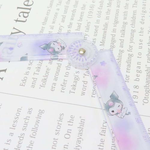 クロミ サンリオ キャラクター ものさし 分度器付き折りたたみ定規 カミオジャパン