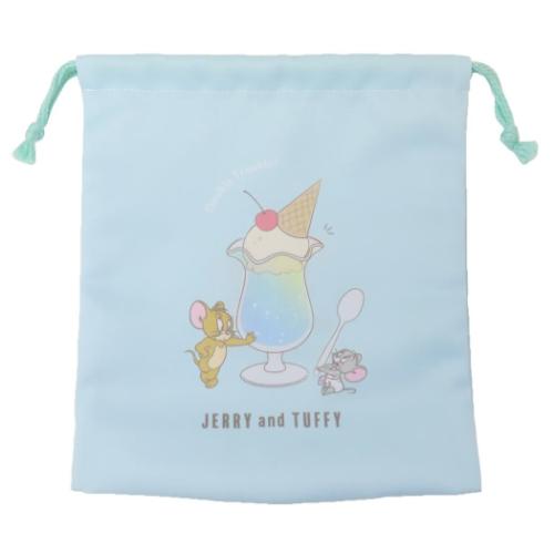 トムとジェリー キャラクター 巾着袋 マチ付き巾着 きんちゃくポーチ Let's eat ice cream float ワーナーブラザース グッズ