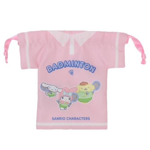 巾着袋 サンリオキャラクターズ ユニフォーム巾着 きんちゃくポーチ サンリオ バドミントン部 サンリオ部活 小物入れ