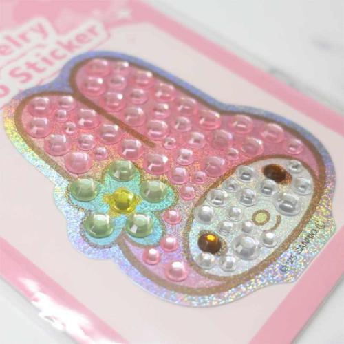 マイメロディ ジュエリーデコステッカー ダイカットシール 花 フェイス