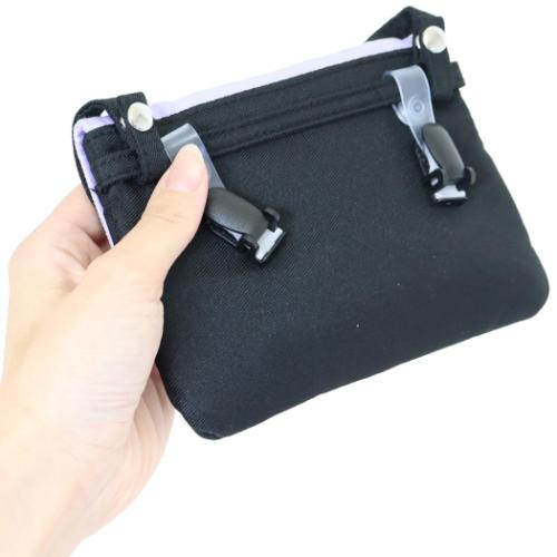 クロミ 横長タイプ ショルダーひもつき どこでもポッケ クリップポケット サンリオ キャラクター グッズ