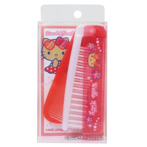 ハローキティ キャラクター ヘアブラシ 折りたたみブラシ＆コーム