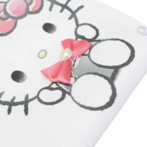 マチ付き巾着 きんちゃくポーチ 巾着袋 ハローキティ モノクロリボン カミオジャパン サンリオ 新学期準備