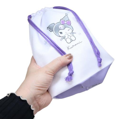 巾着袋 マチ付き巾着 きんちゃくポーチ サンリオ クロミ モノクロリボン カミオジャパン 新学期準備